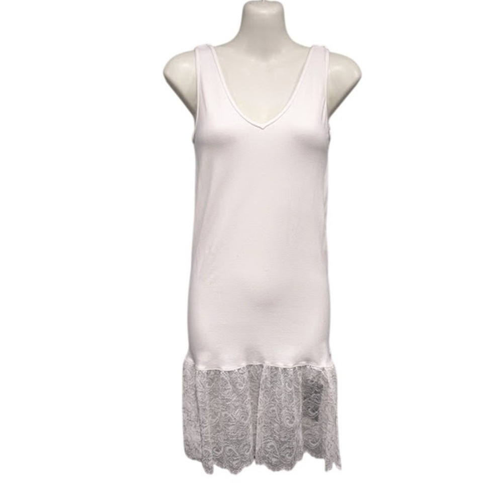 Mainstream Boutique Off White Lace Trim Tank Dress - XS NWT‎